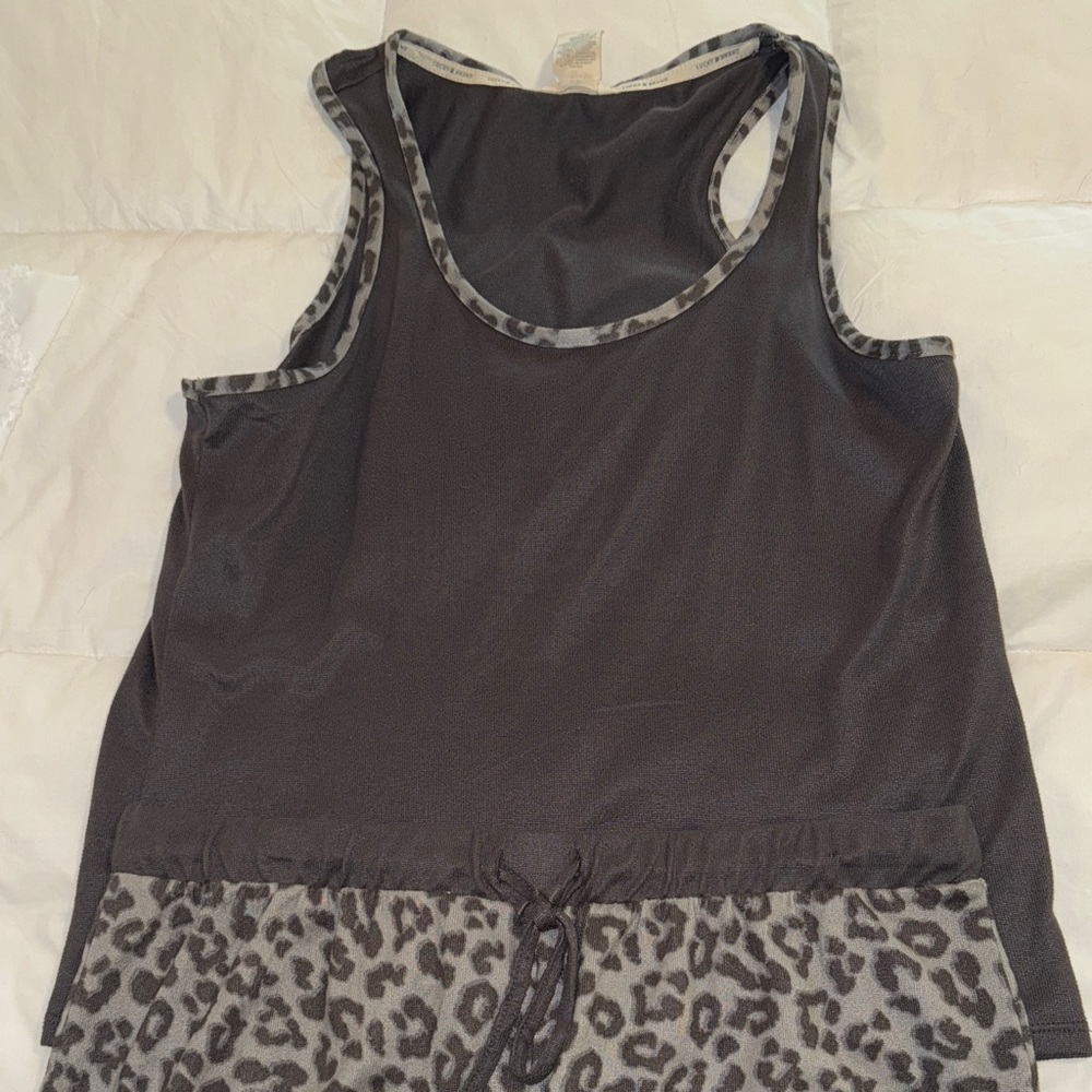 Lucky Brand Gray Pajama Shorts Set Large